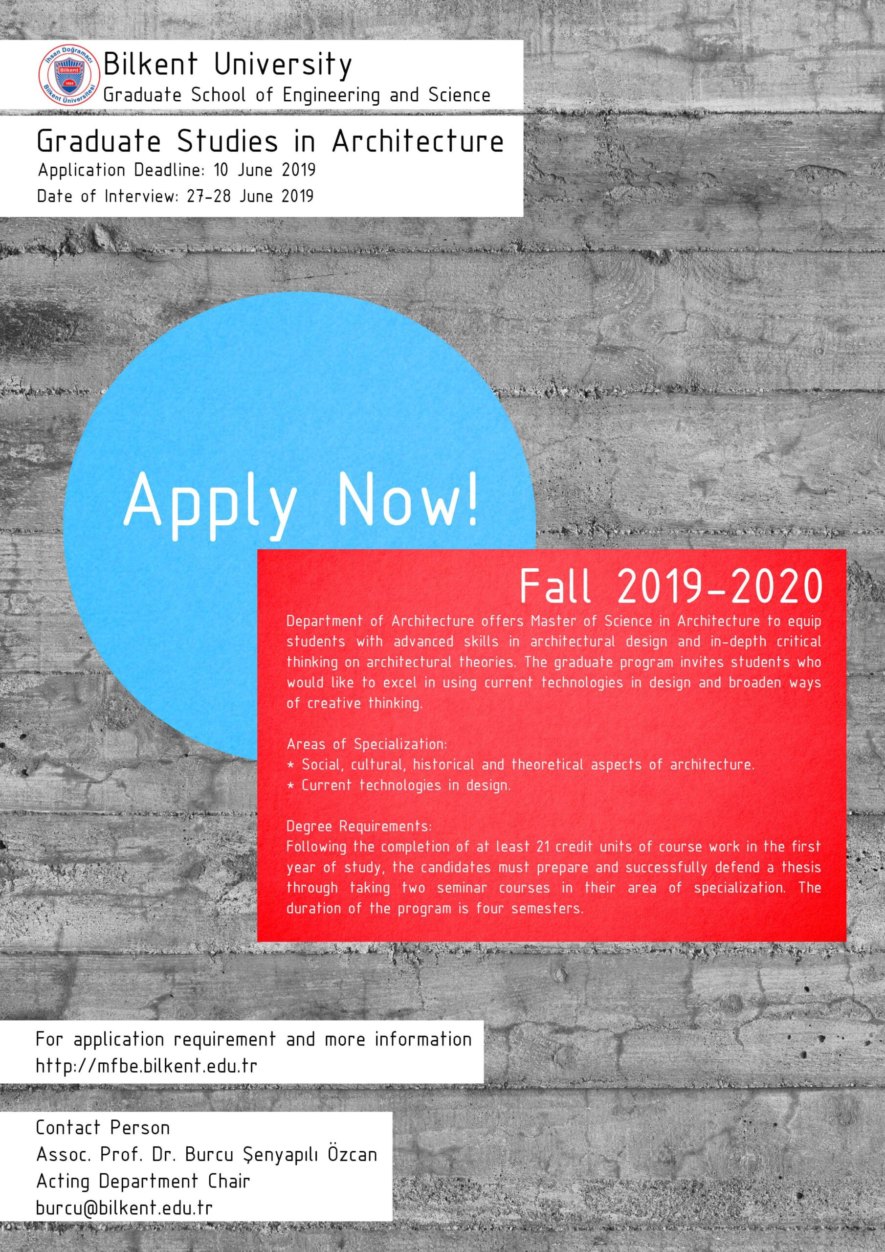 Graduate Studies in Architecture Applications